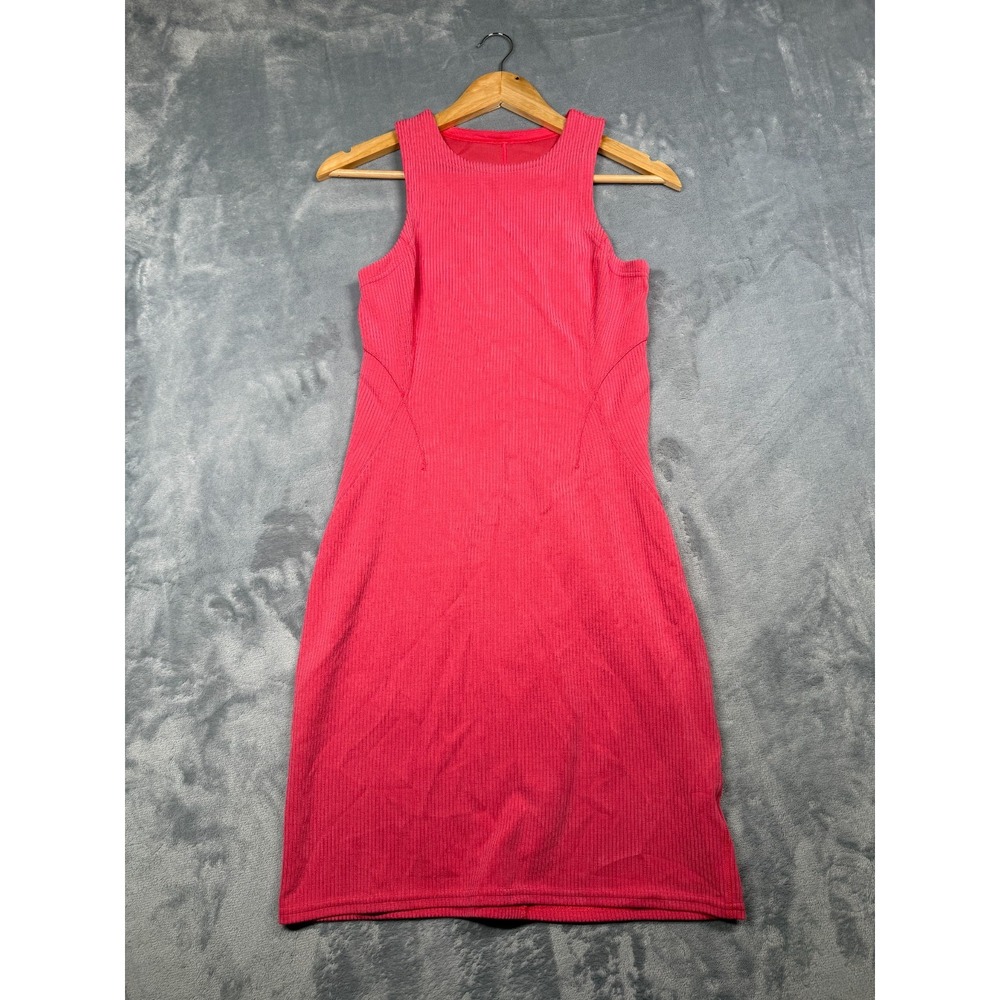 Lululemon Softstreme Slim-Fit Tank Dress Womens 6 Red Ribbed LW1ECYS